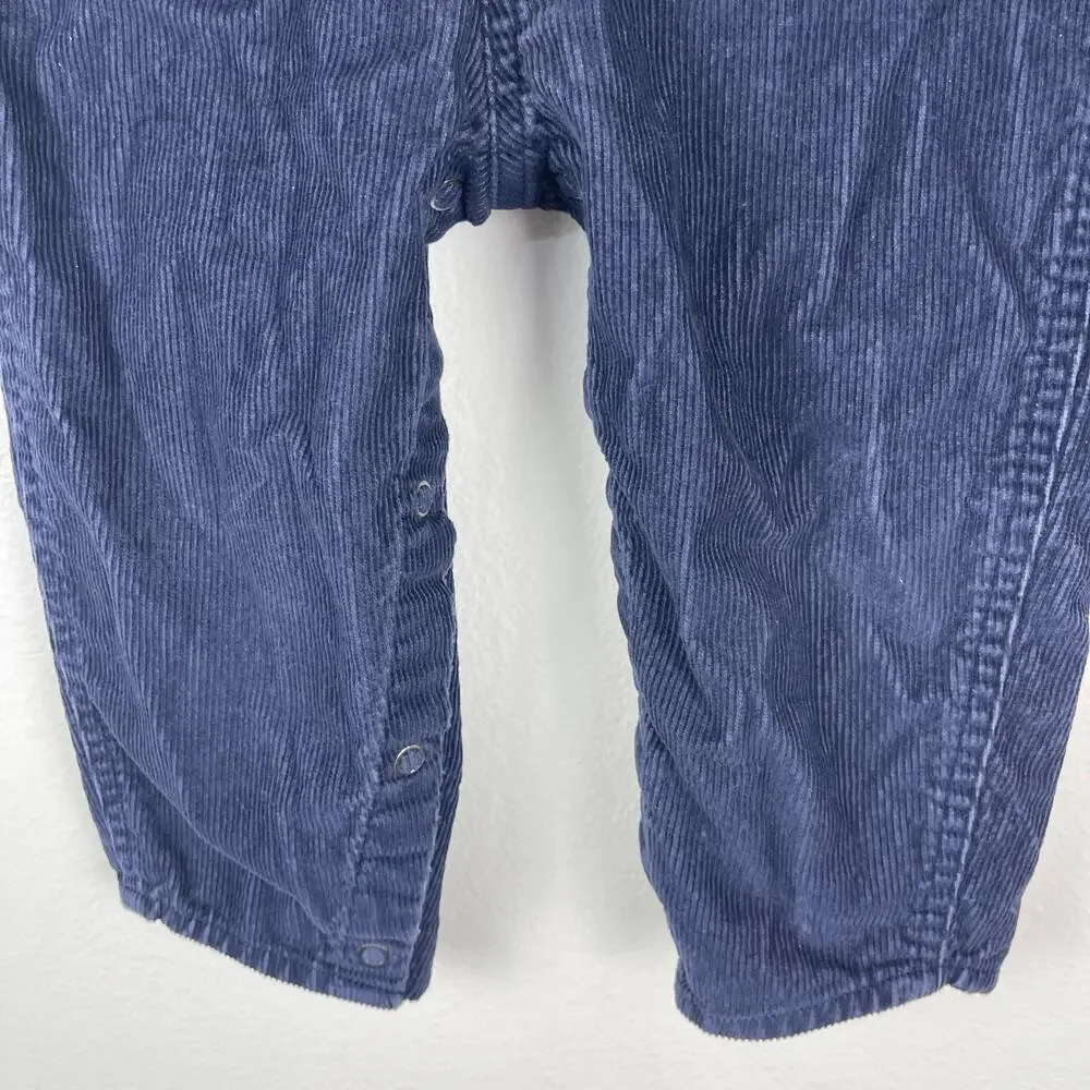 VTG Osh Kosh B'Gosh Navy Blue Corduroy Vestbak Bib Overalls Kids Size 24 Months